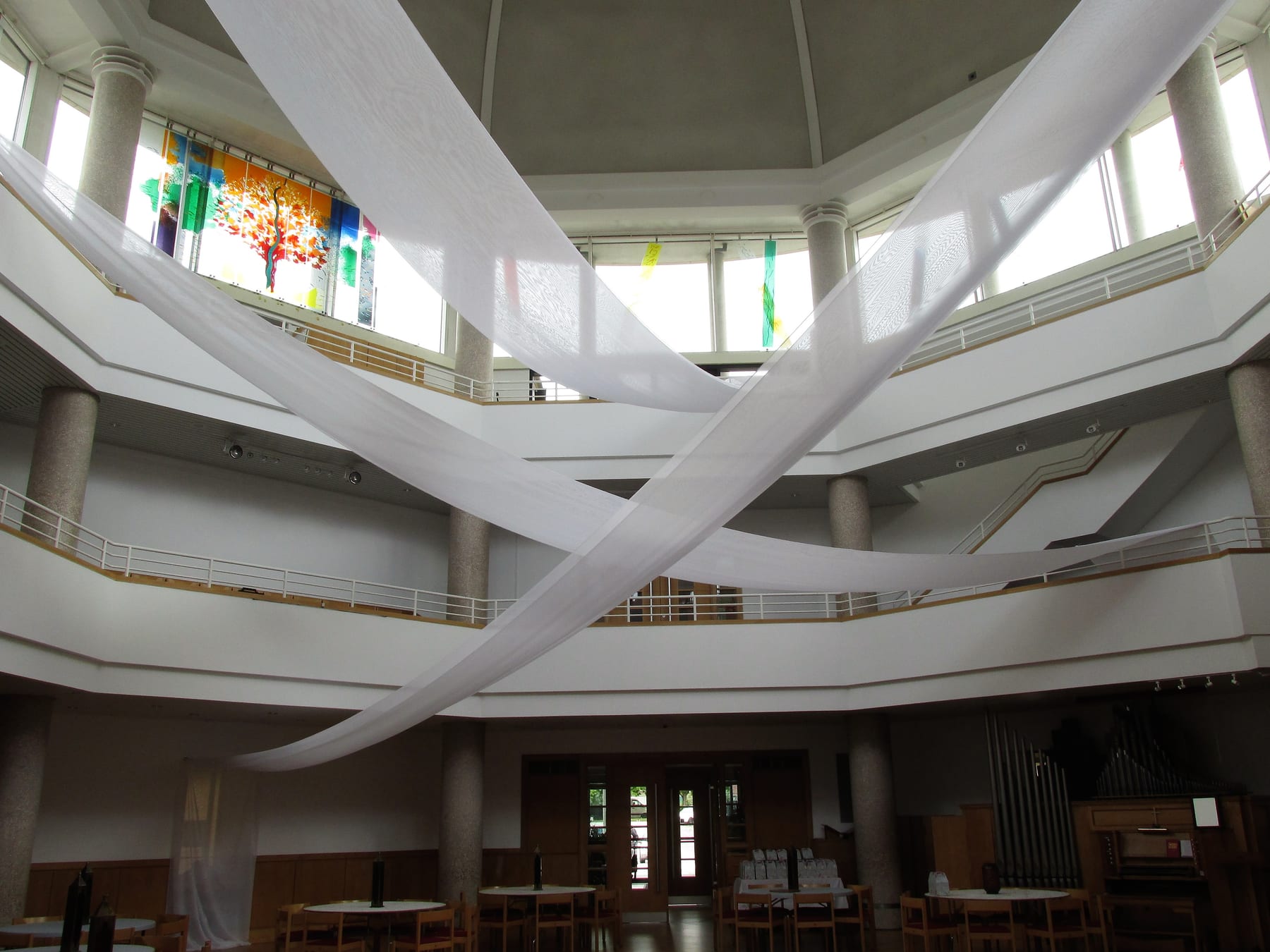 Ceiling drapes and lighting installed at the venue (5)